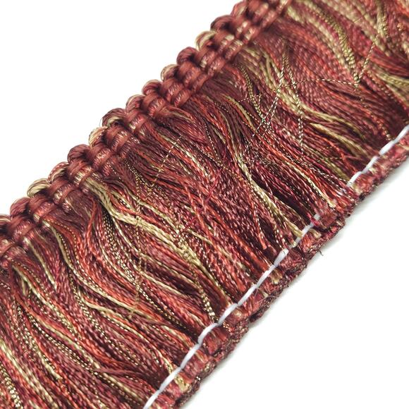 Conso Brush Fringe 2" Rust Bronze Drapery Upholstery Decorative Trim USA 7yds - Picture 4 of 4